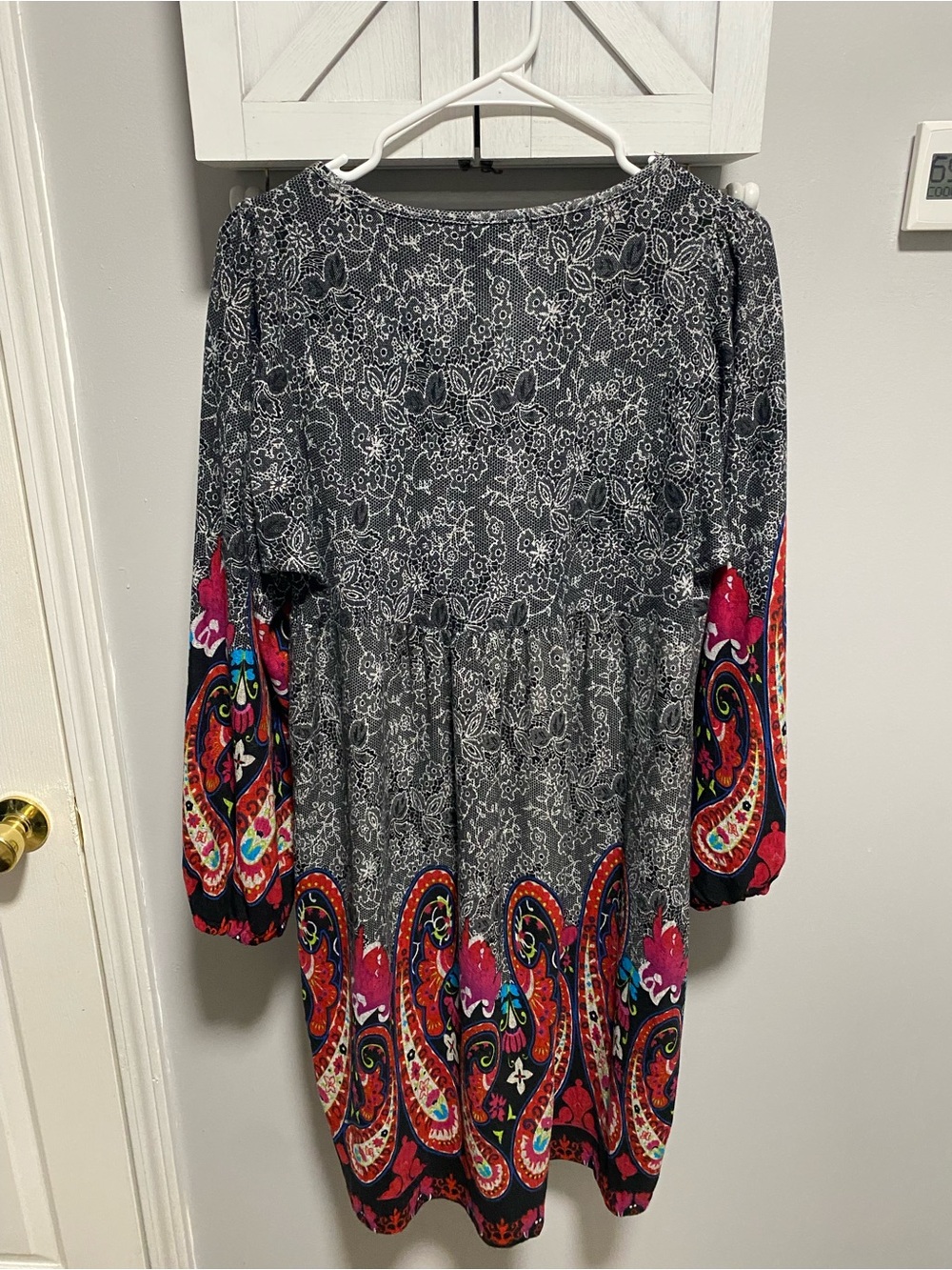 NWT White Mark Boho Embroidered Paisley V-Neck Mini Dress Large - Picture 3 of 10